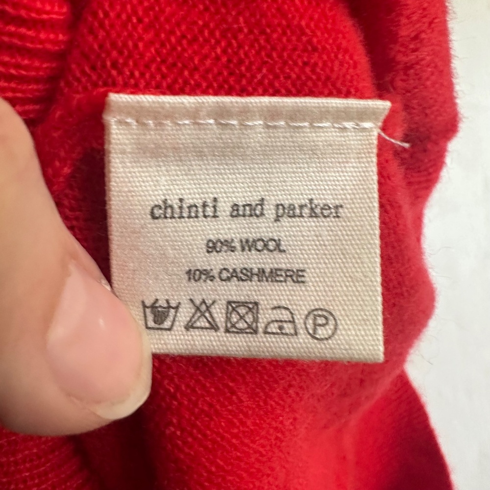 Chinti & Parker Alright Red Wool Cashmere Sweater - Picture 5 of 5